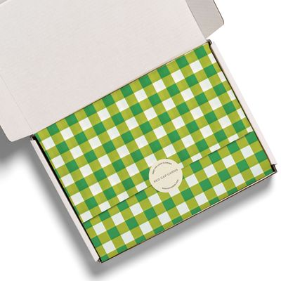 Green Gingham Tissue Paper