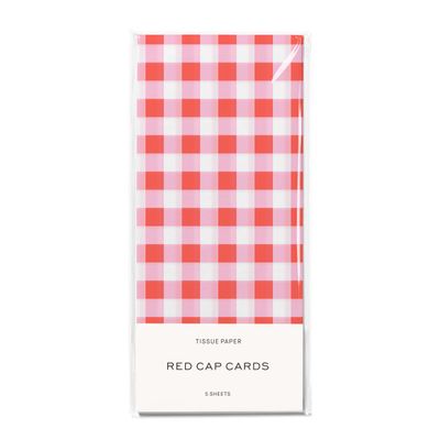 Red and Pink Checkers Tissue Paper
