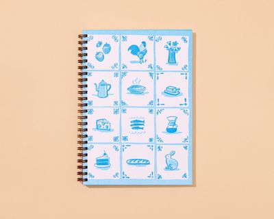 Delft Tile (Modern, Spring) Spiral Notebook