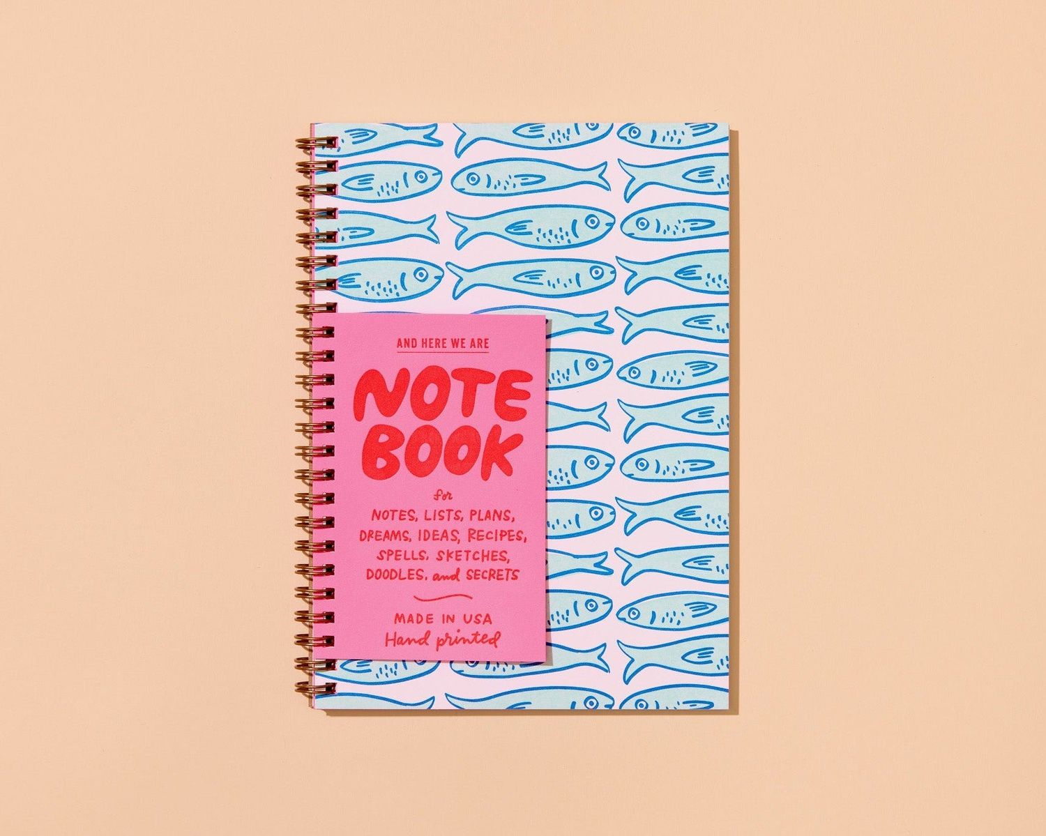 Sardine Fish (Modern, Trendy) Spiral Notebook