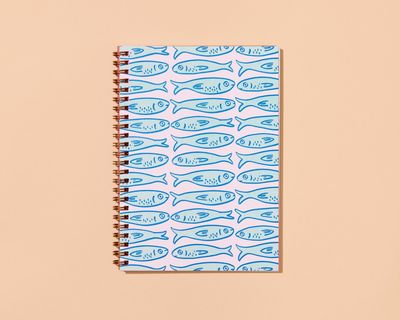 Sardine Fish (Modern, Trendy) Spiral Notebook