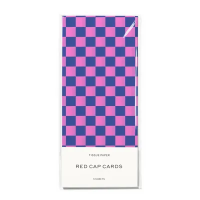 Blue and Pink Checkers Tissue Paper