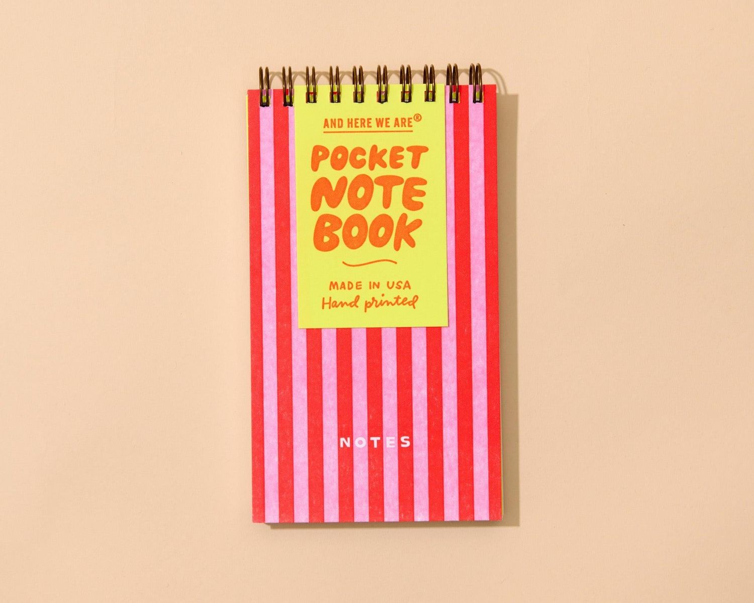 Cabana Stripe Red/Pink Small Spiral Notebook