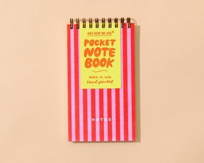 Cabana Stripe Red/Pink Small Spiral Notebook