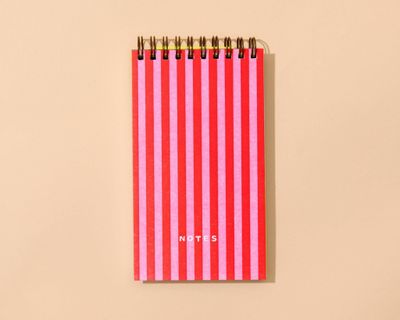 Cabana Stripe Red/Pink Small Spiral Notebook