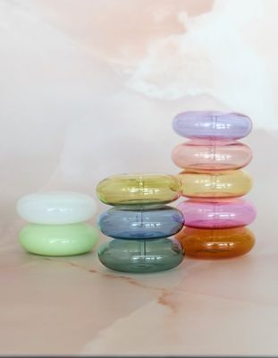 Bubble Glass Incense Holder Blue Moon Translucent