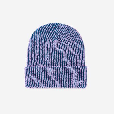 Simple Rib Beanie Lilac Denim