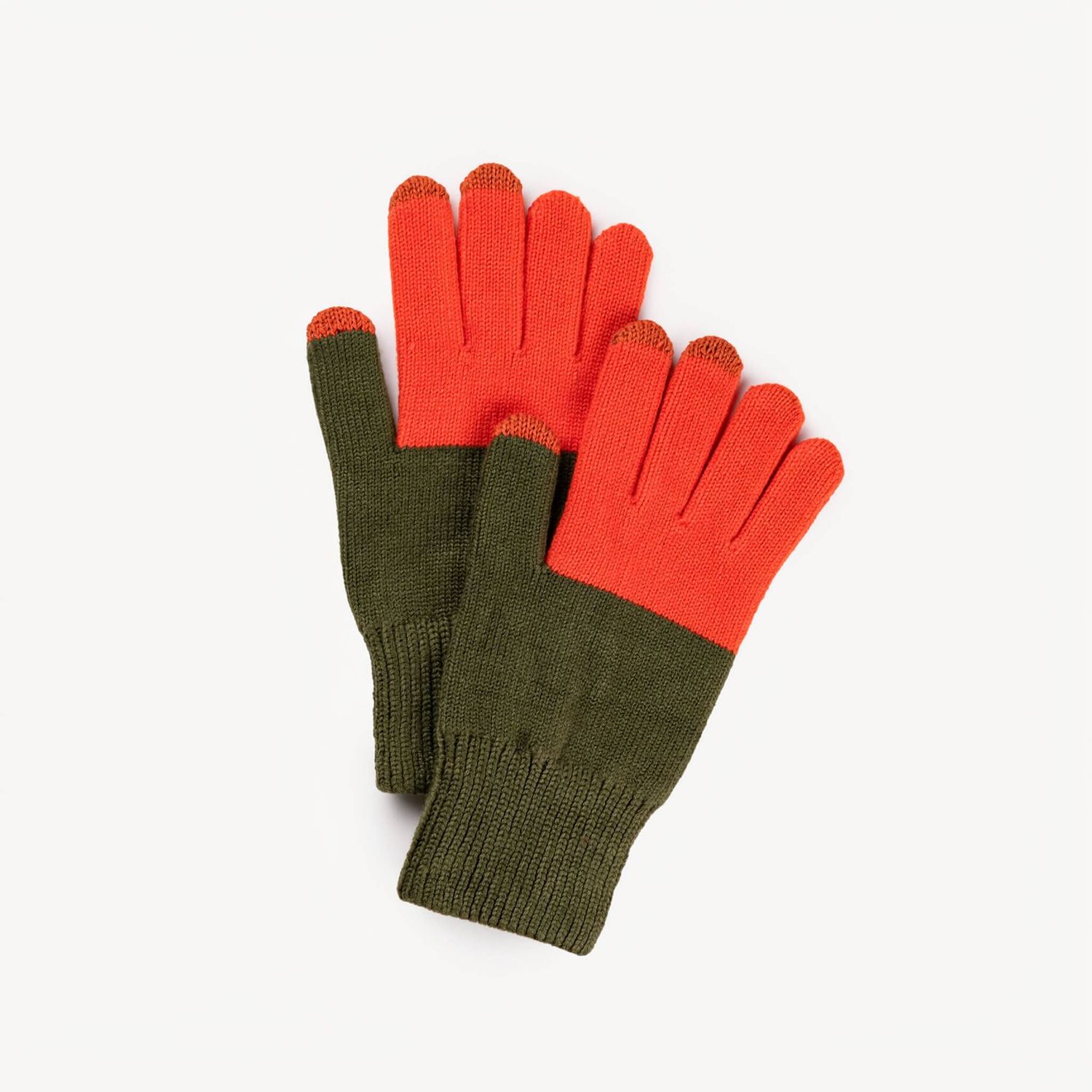 Colorblock Touchscreen Gloves Moss Jade