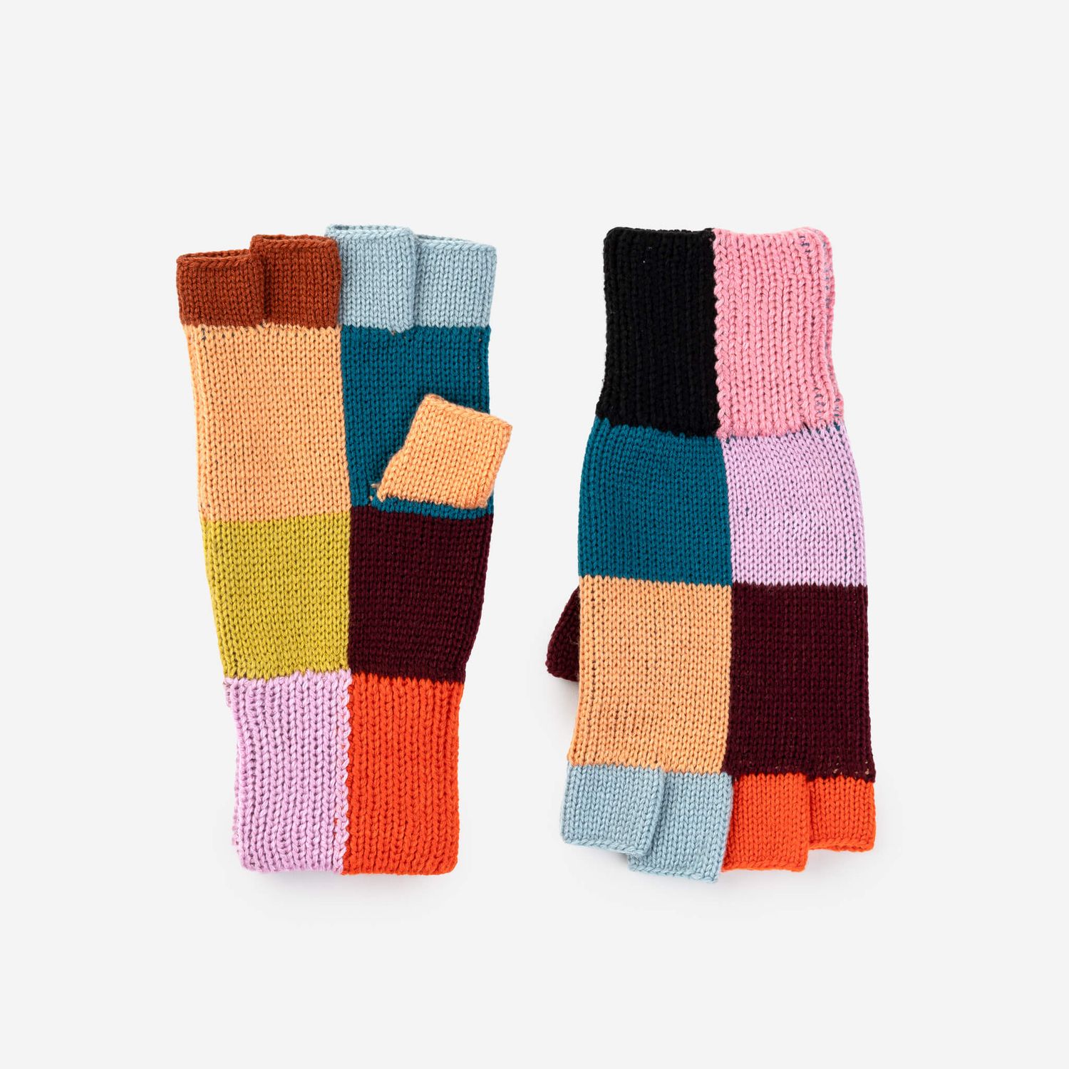 Color Patch Fingerless Gloves Sport