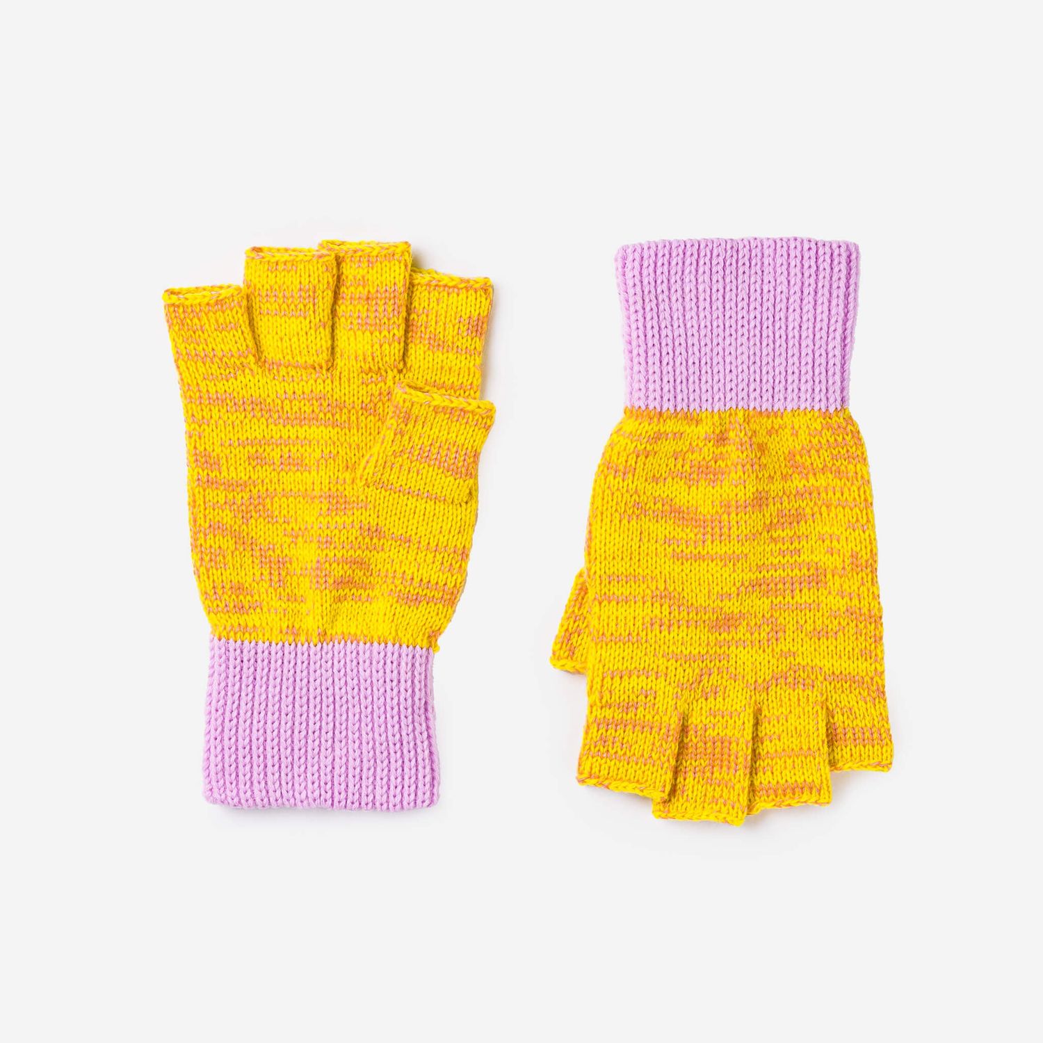 Colorblock Fingerless Gloves Poppy Magenta S/M