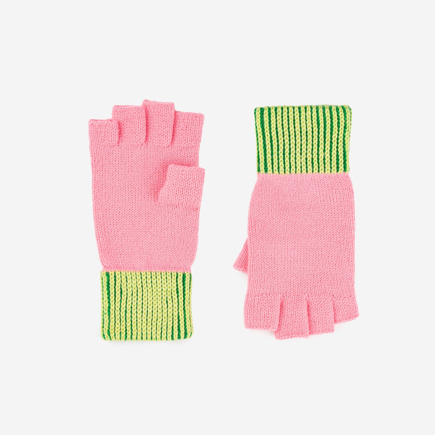 Pinstripe Fingerless Gloves Moss S/M