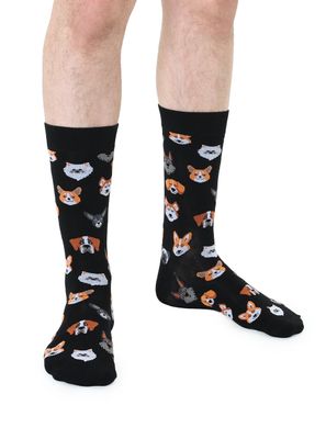 Men's Bamboo Crew Socks Dog