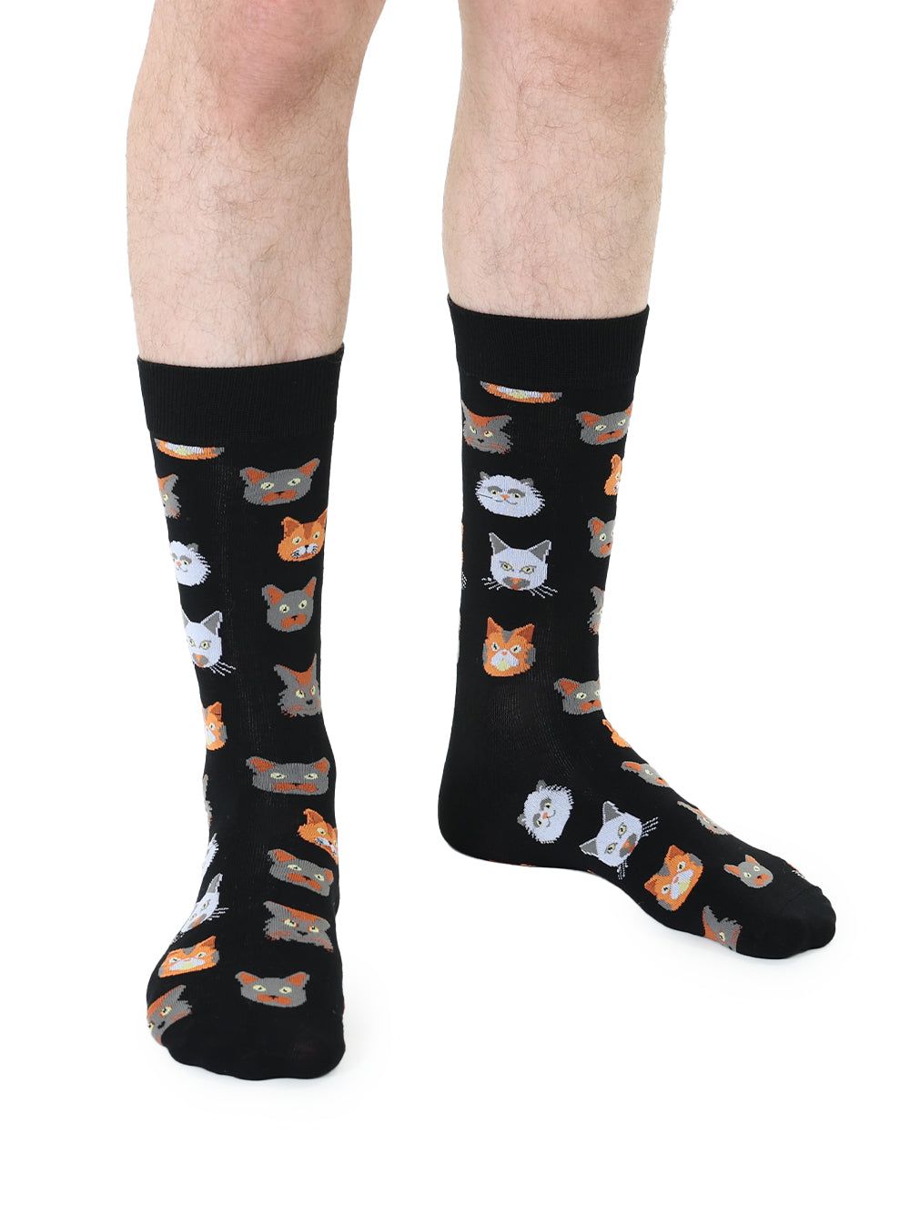 Men's Bamboo Crew Socks Cat