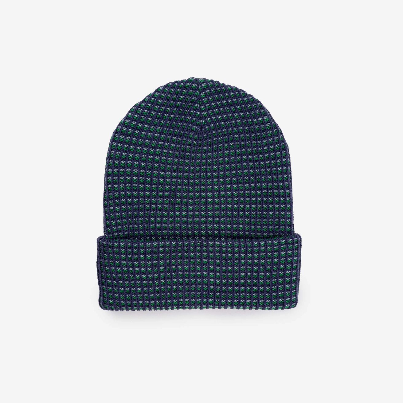 Simple Grid Beanie Indigo