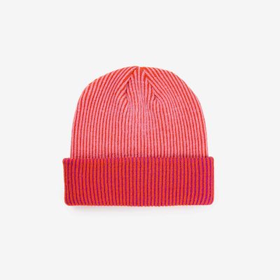 Pinstripe Plush Beanie Poppy