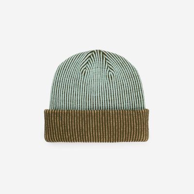 Pinstripe Plush Beanie Moss