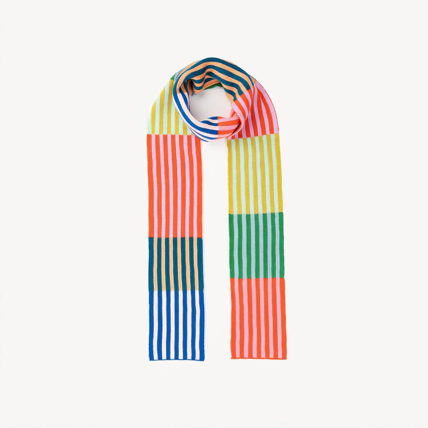 Colorblock Stripe Skinny Scarf Candy