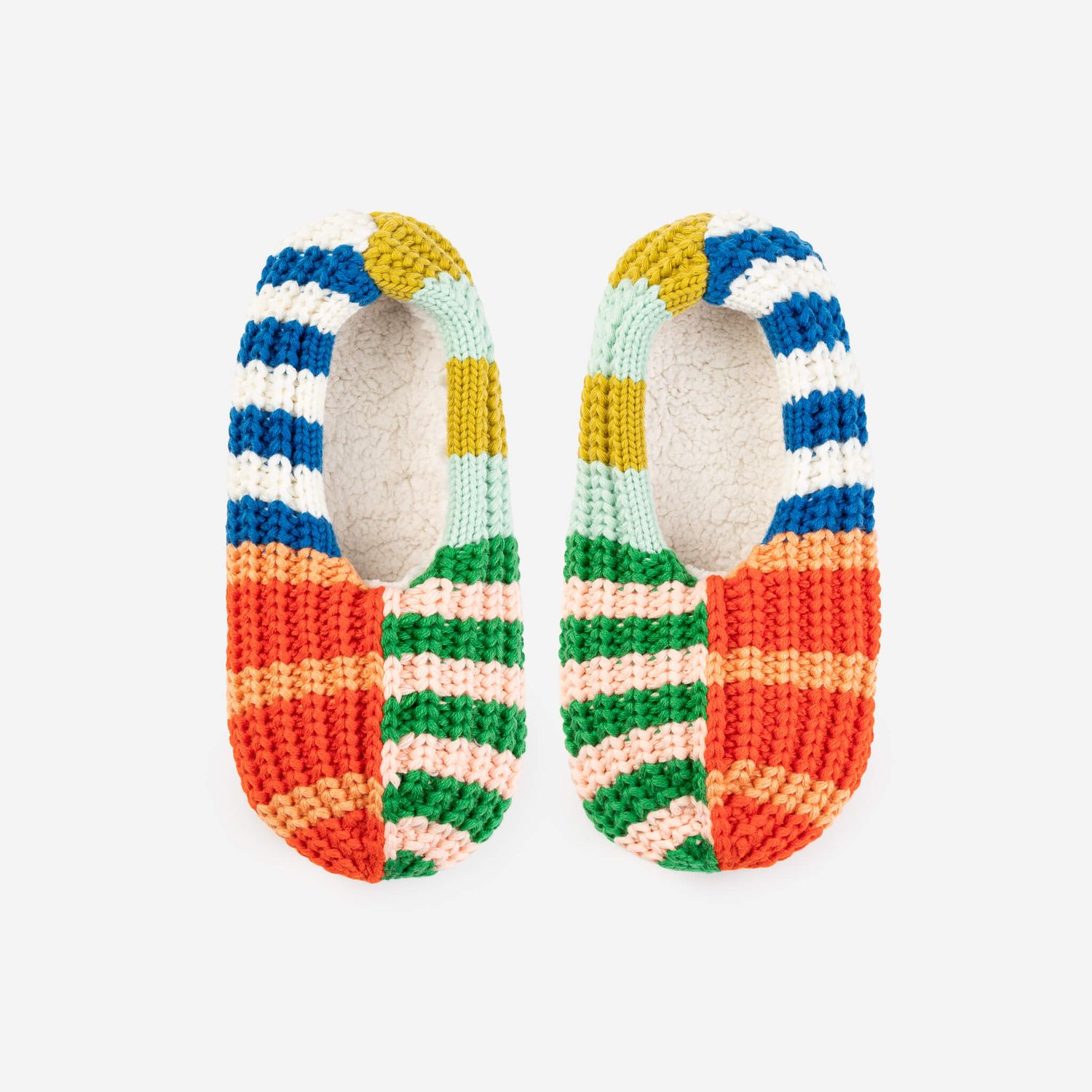 Patchwork Stripe House Socks Rainbow
