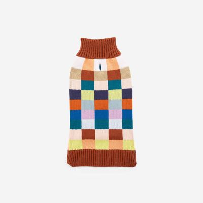 Color Patch Dog Sweater Desert