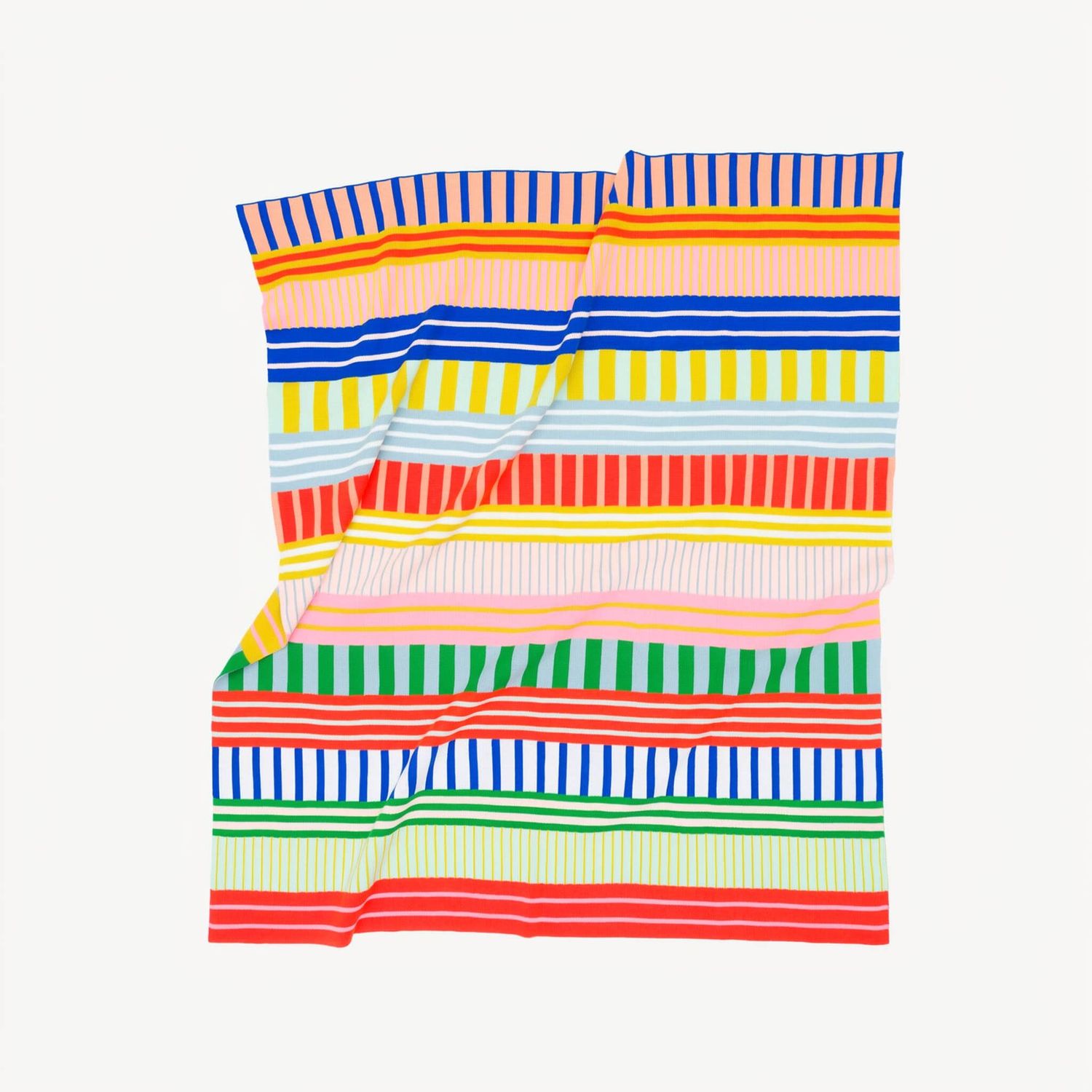 Patchwork Stripe Throw Rainbow