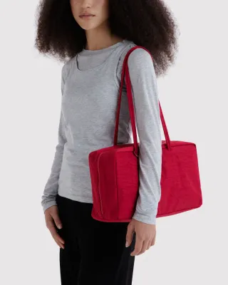 Baggu Medium Nylon Bowler Bag Cherry