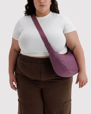 Baggu Medium Nylon Crescent Bag Wild Plum