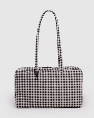 Baggu Nylon Bowler Bag Black &amp; Cream Gingham