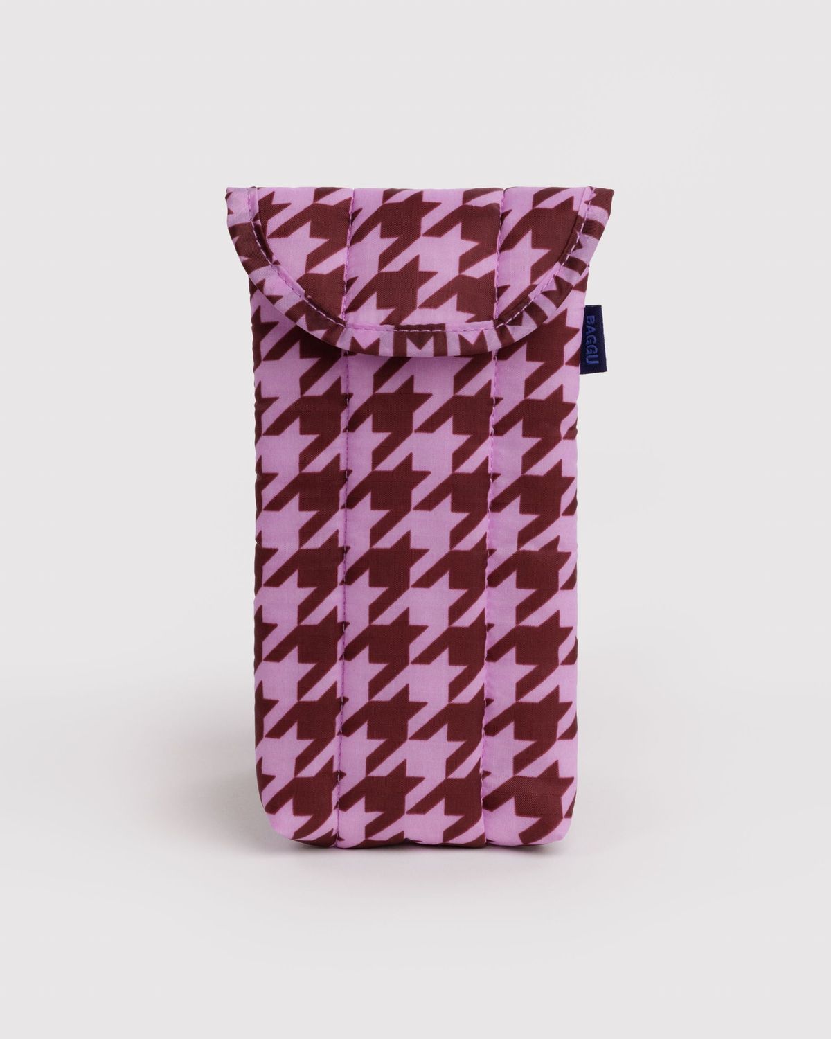 Baggu Puffy Glasses Sleeve Pink Houndstooth