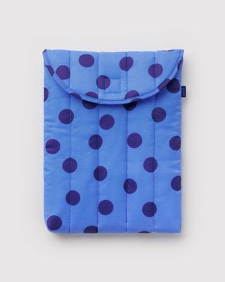 Baggu Puffy Laptop Sleeve Blue Polka Dot 13"14"