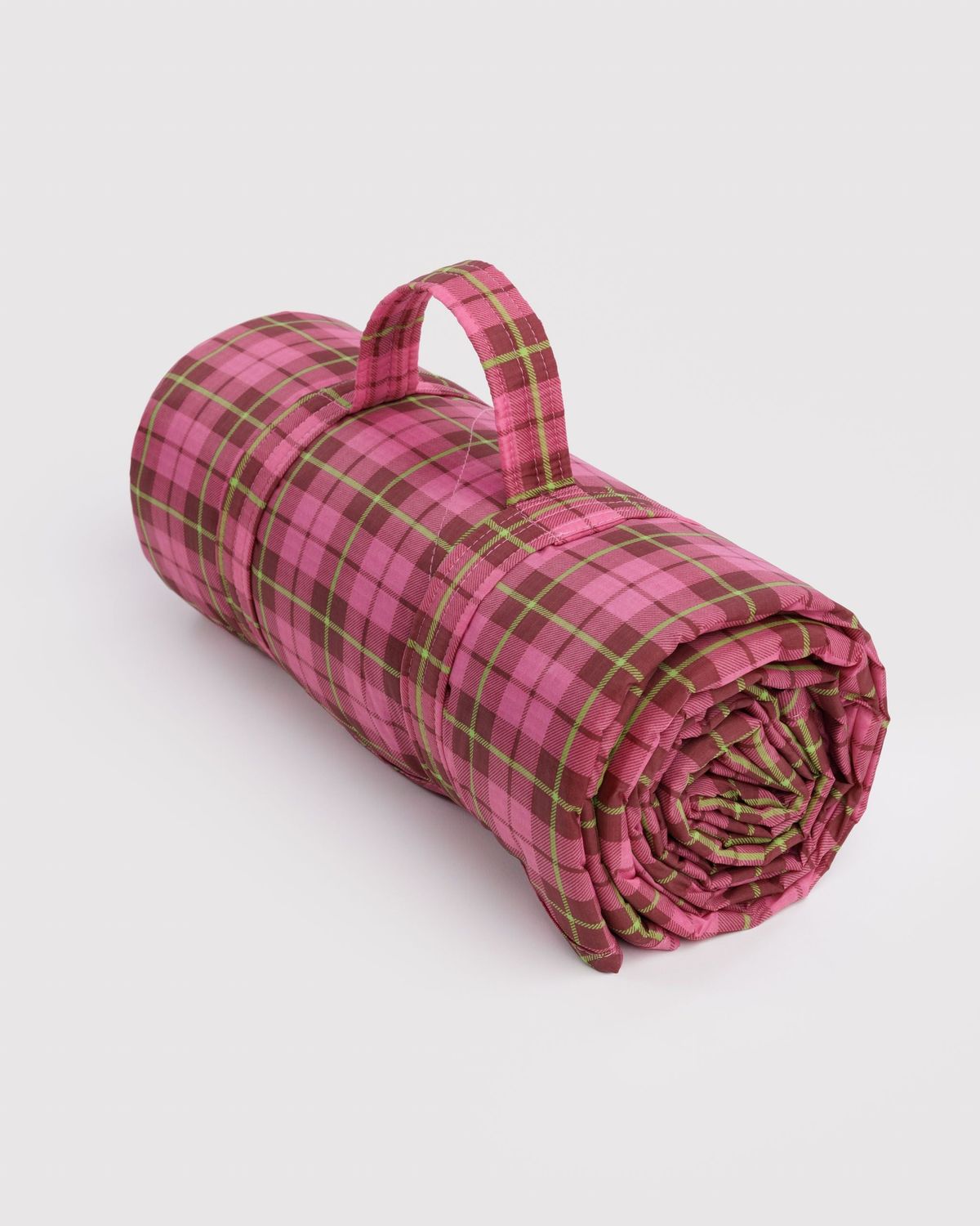 Baggu Puffy Picnic Blanket Azalea Pink Tartan