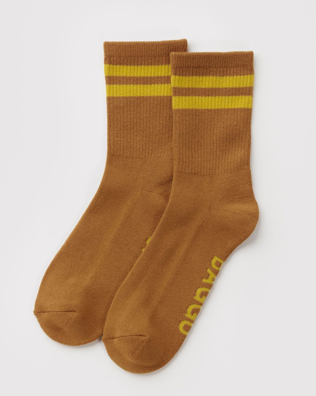 Baggu Ribbed Socks Toffee Stripe One Size