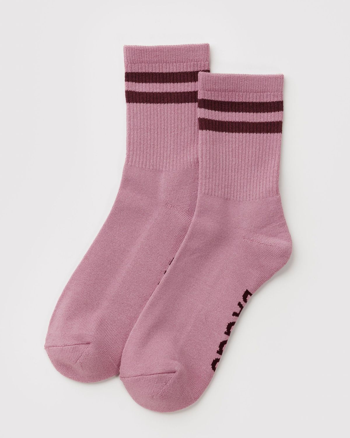 Baggu Ribbed Socks Wild Plum Stripe One Size