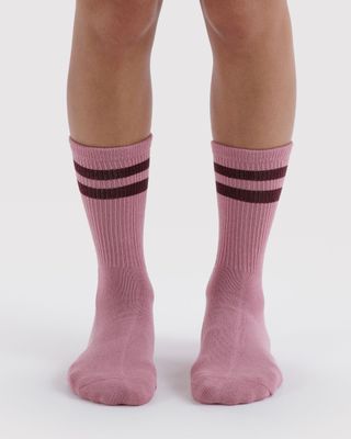 Baggu Ribbed Socks Wild Plum Stripe One Size