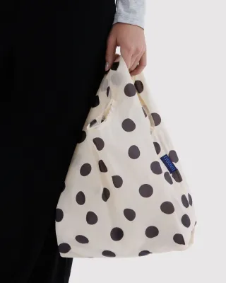 Baggu Reusable Baby Bag Cream &amp; Black Polka Dot