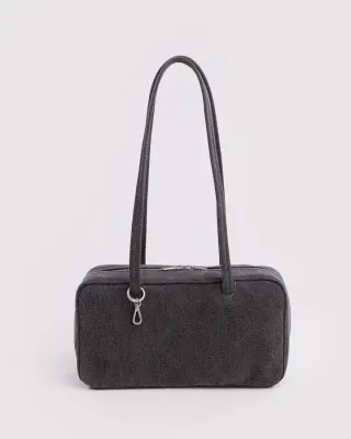Baggu Denim Bowler Bag Washed Black Denim