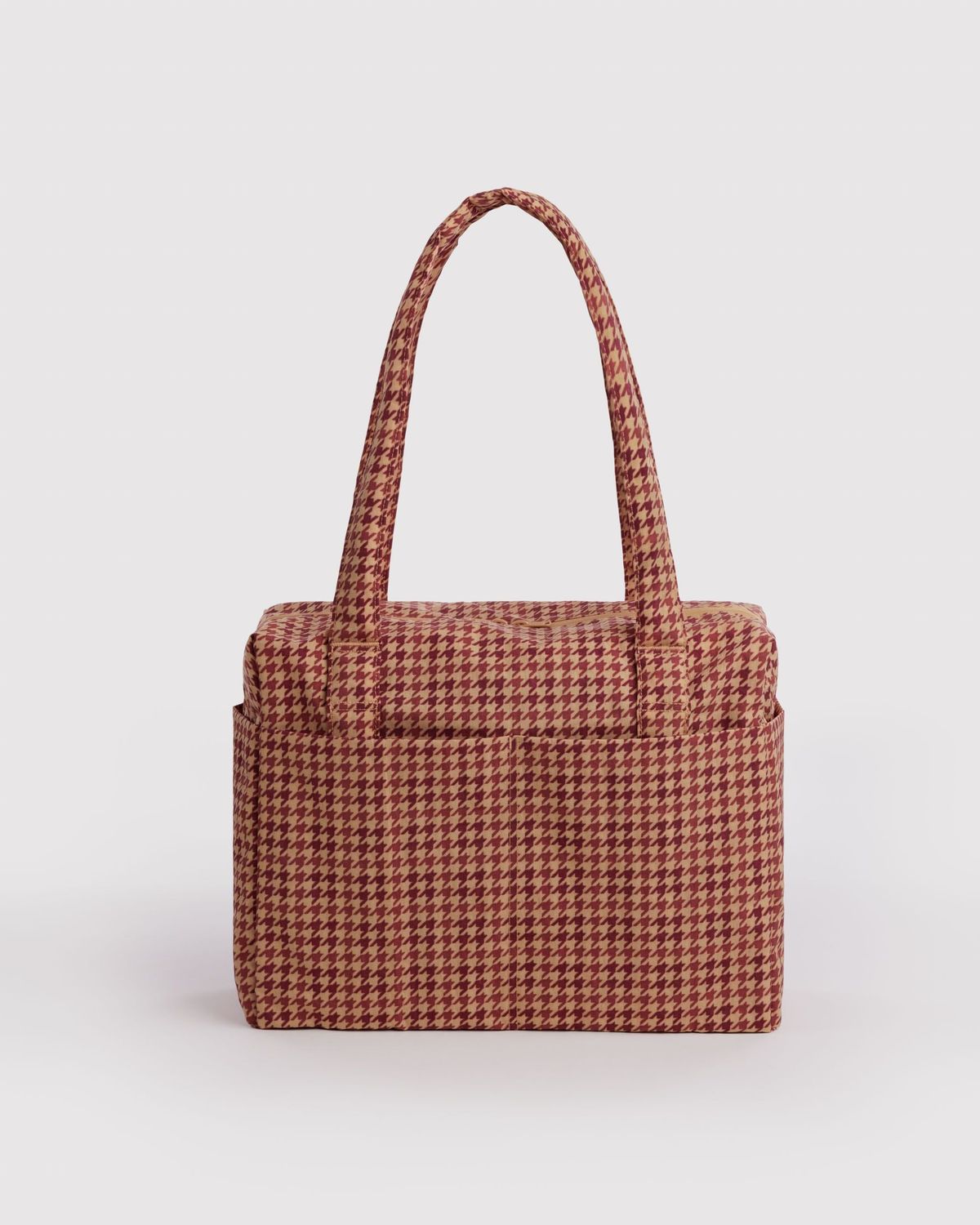 Small Cloud Carry-On Tan Houndstooth