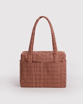 Small Cloud Carry-On Tan Houndstooth