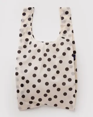 Baggu Reusable Bag Big Cream &amp; Black Polka Dot