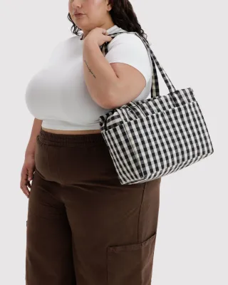 Everyday Cloud Bag Black &amp; Cream Gingham