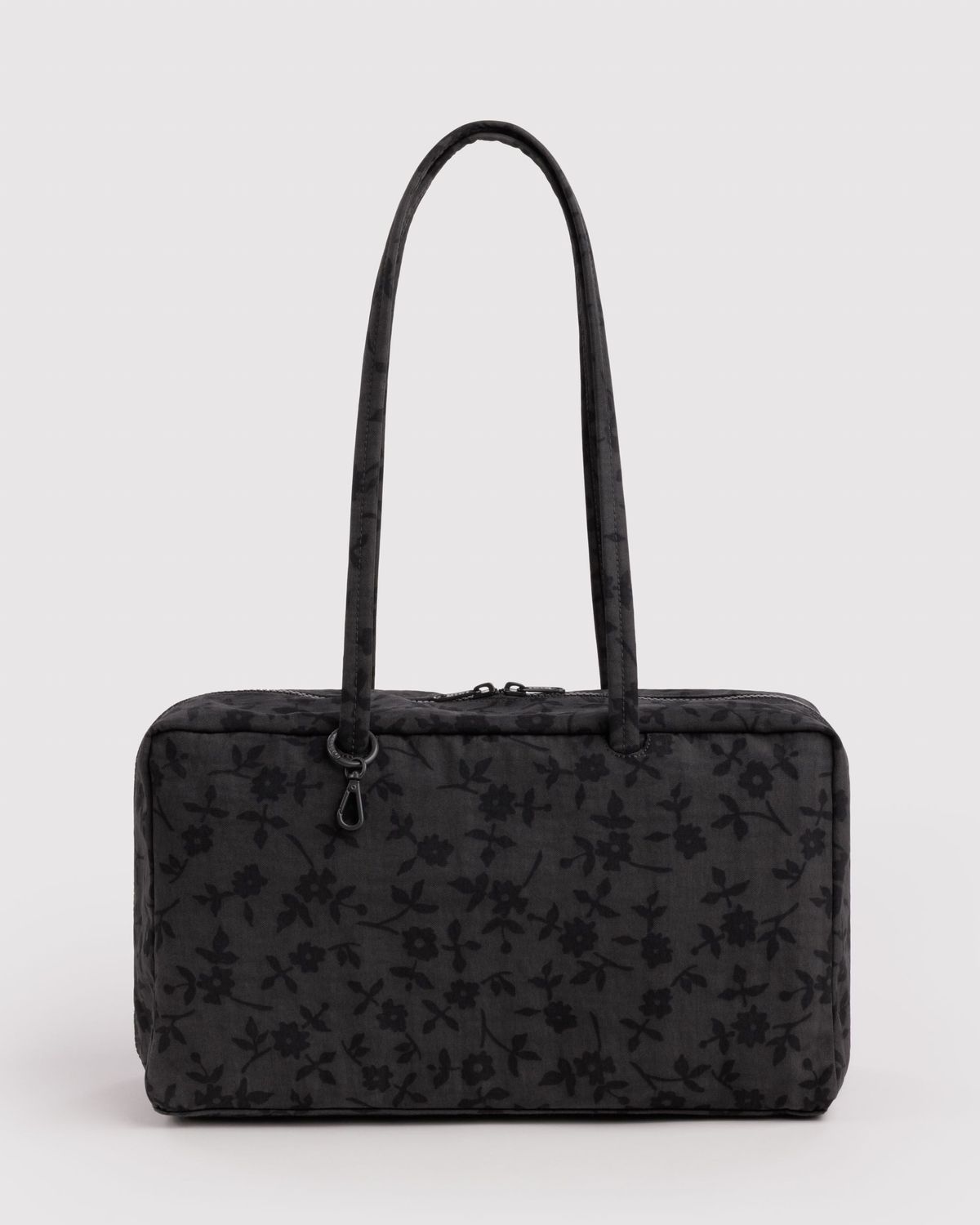 Baggu Medium Nylon Bowler Bag Charcoal Ditsy Floral