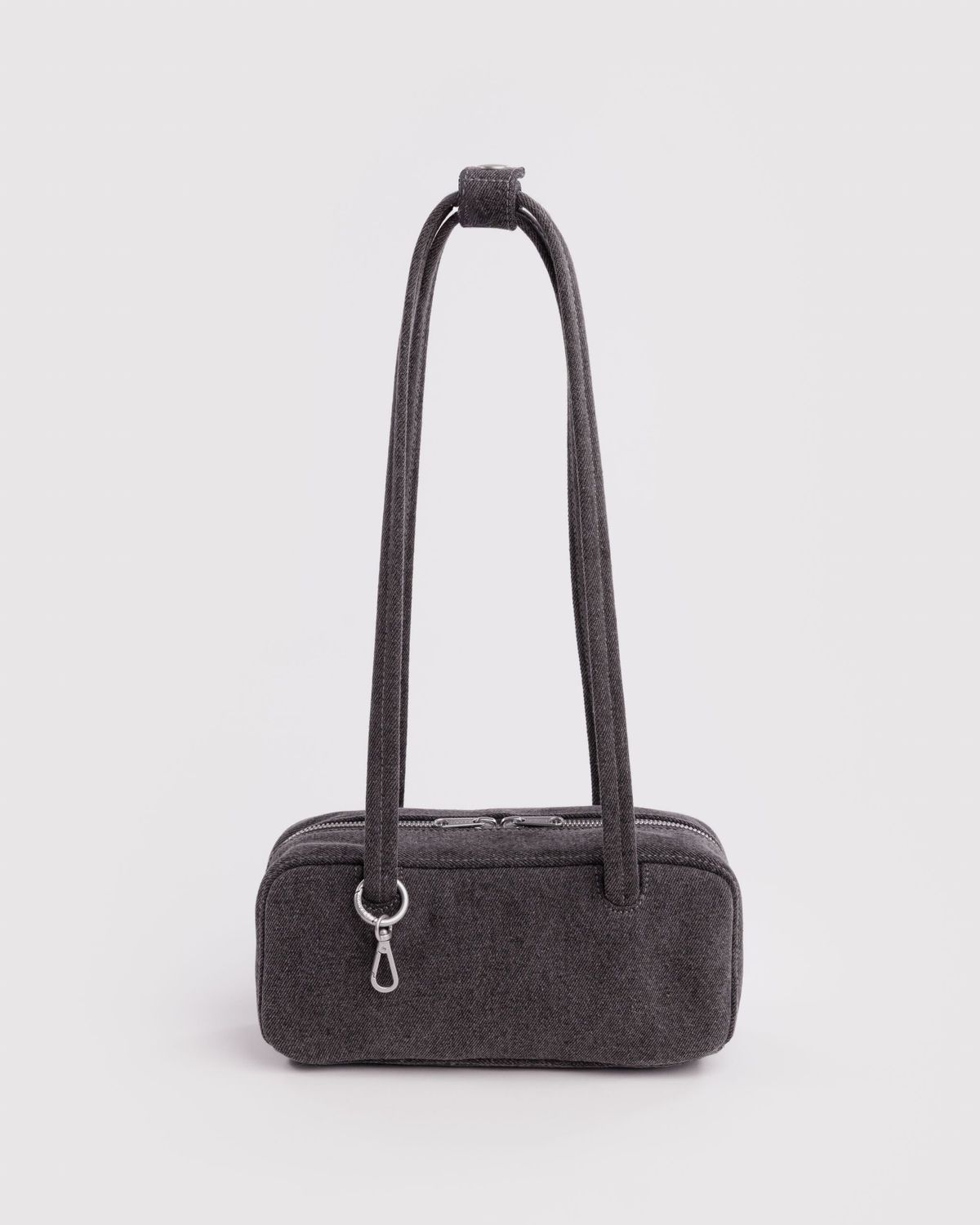 Small Denim Bowler Bag Washed Black Denim
