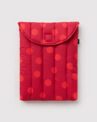 Baggu Puffy Laptop Sleeve Red Polka Dot 13"14"