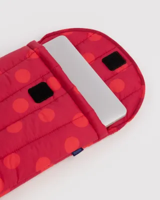 Baggu Puffy Laptop Sleeve Red Polka Dot 13"14"