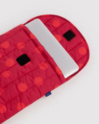 Baggu Puffy Laptop Sleeve Red Polka Dot 16"