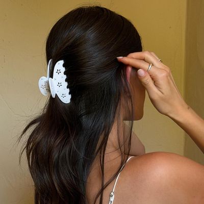 Lil Effing Clip in Blanc Petal Eyelet