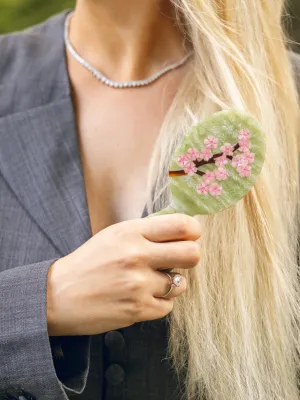 Green Sakura Blossom Handbag Hero Brush