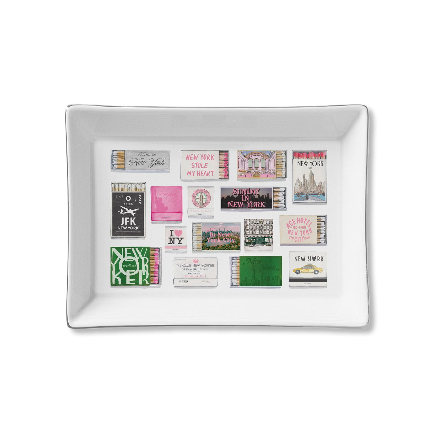 NY Matches Ceramic Tray 6.5" X 4.5"