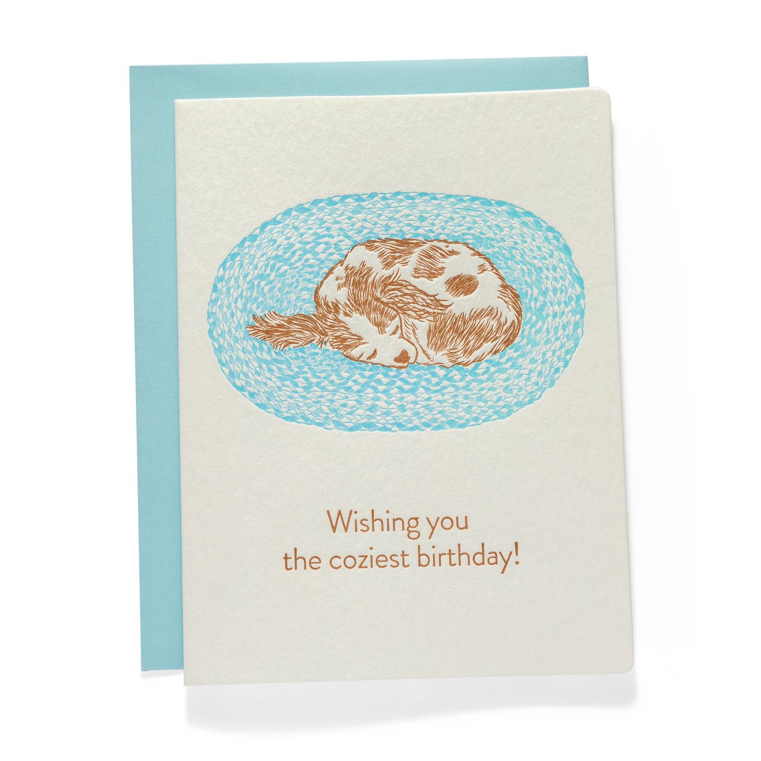 Cozy Dog Birthday | Letterpress Greeting Card | Birthday