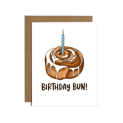 Cinnamon Roll Bun Birthday Card