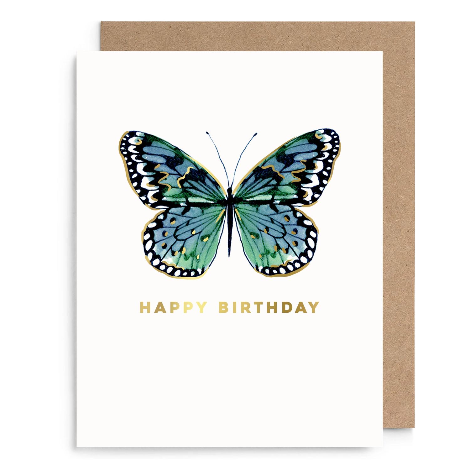 Botanical Butterfly Birthday Greeting Card